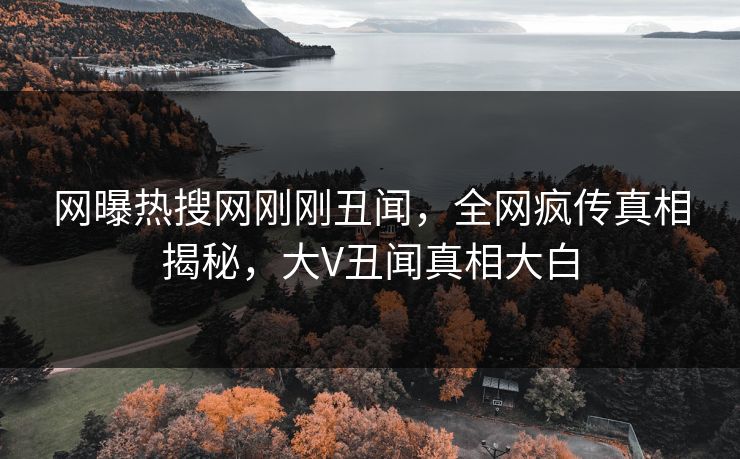 网曝热搜网刚刚丑闻，全网疯传真相揭秘，大V丑闻真相大白