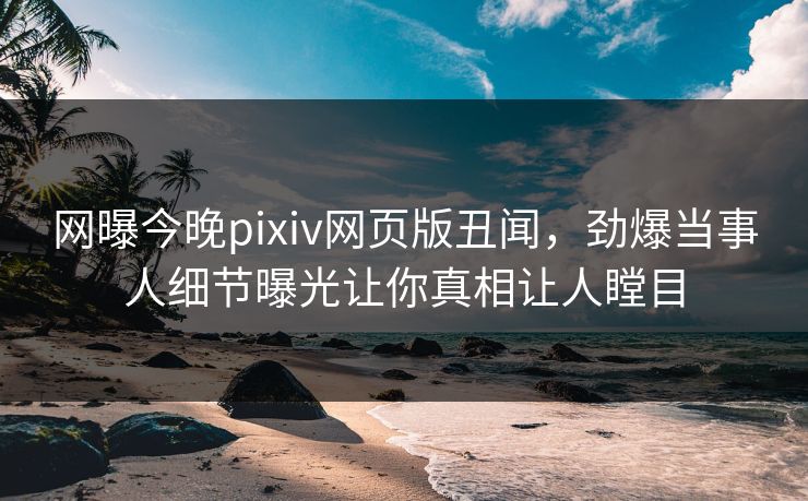 网曝今晚pixiv网页版丑闻，劲爆当事人细节曝光让你真相让人瞠目