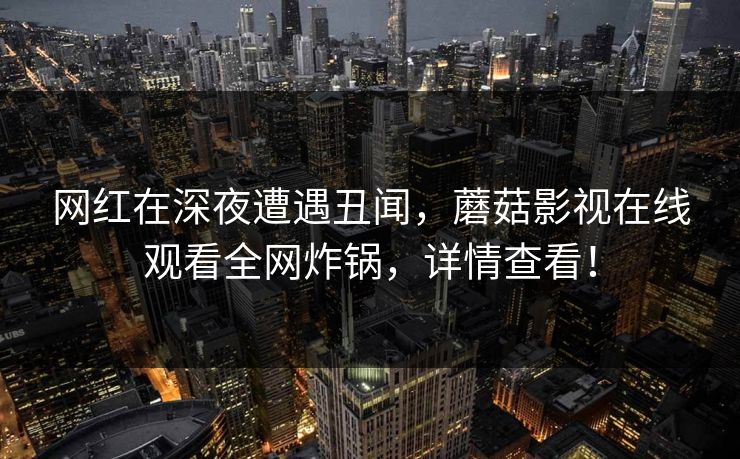 网红在深夜遭遇丑闻，蘑菇影视在线观看全网炸锅，详情查看！