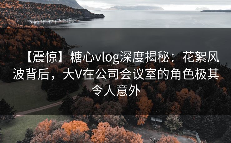 【震惊】糖心vlog深度揭秘：花絮风波背后，大V在公司会议室的角色极其令人意外